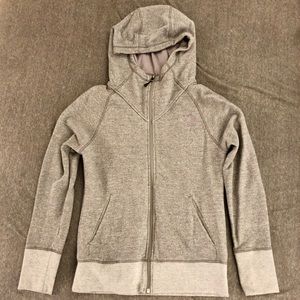 Gray North Face hooded zip up